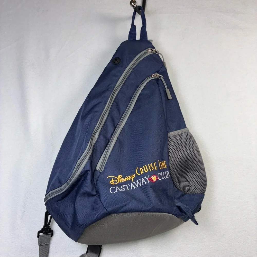 Disney Cruise Line Castaway Club Blue Shoulder Crossbody Backpack Sling Bag NWOT